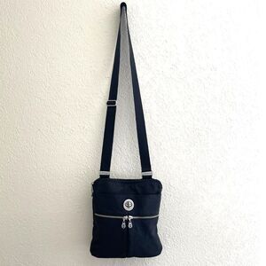 Baggallini Black Nylon Crossbody Bag Everyday Travel Handbag Multi Pockets